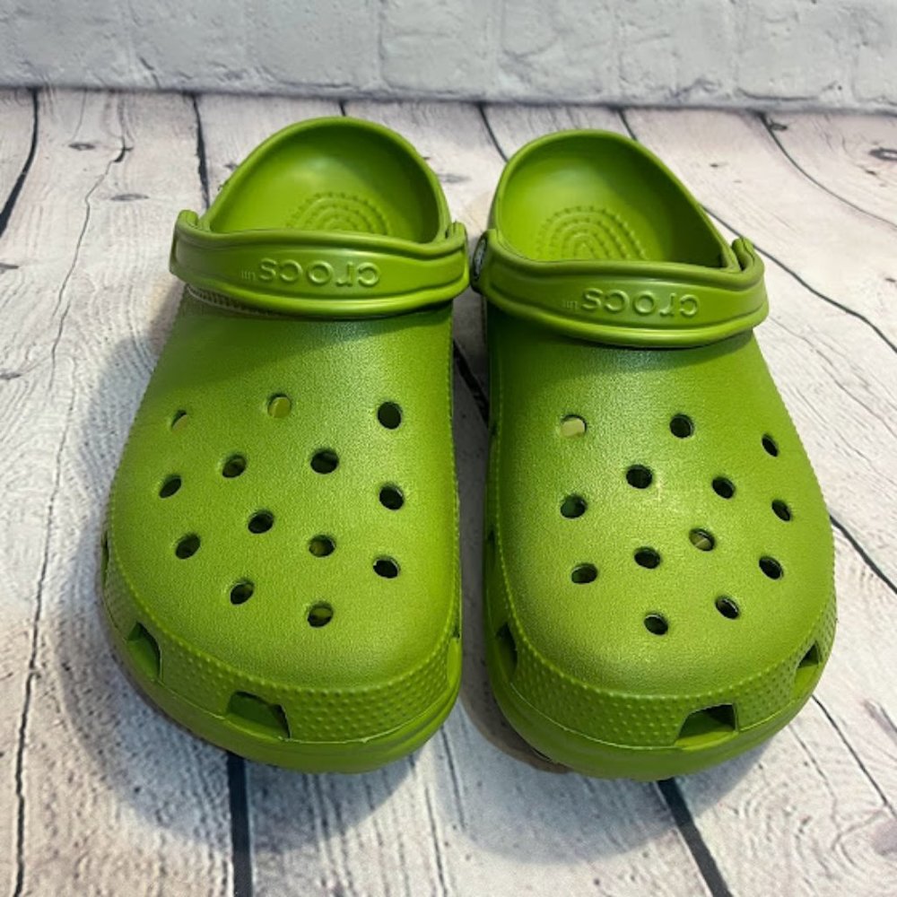 CROCS Classic Unisex Green Sandals Slides Slip On Clogs Size Mens 9 Womens 11